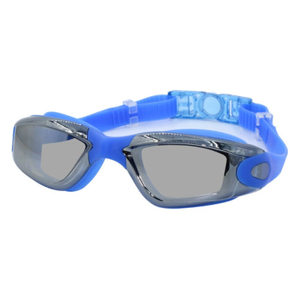HD Waterproof and Anti-fog Electroplating Swimming Goggles(Blue)-garmade.com
