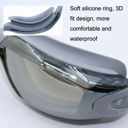 HD Waterproof and Anti-fog Electroplating Swimming Goggles(Gray)-garmade.com