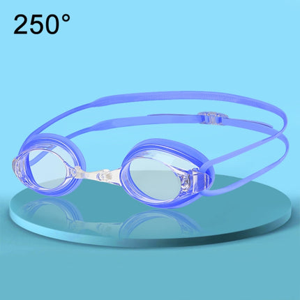 HAIZID 2 PCS Adult Competition Training Transparent Myopia Swimming Goggles, Color: 580 Blue 250 Degrees-garmade.com