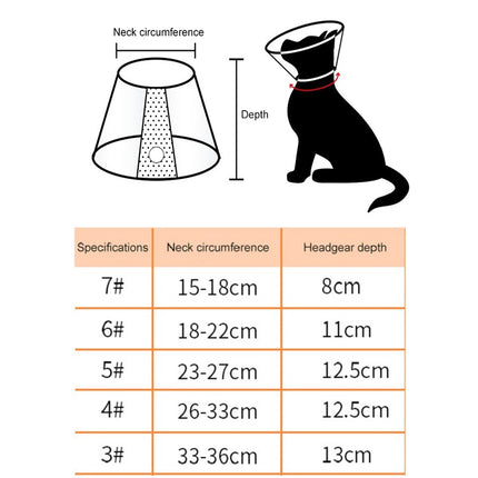 Pet Protective Headgear Cat And Dog Anti-Bite Collar After Cosmetic And Operation, Size: No.7/8cm-garmade.com