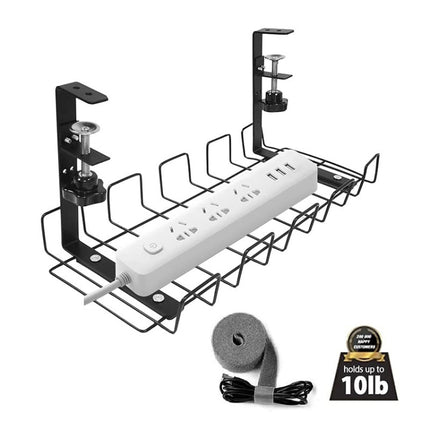 Under Desk Cable Management Tray Carbon Steel Cable Organizer Cable Storage Rack-garmade.com