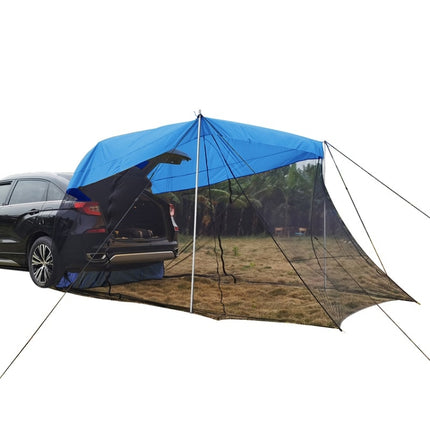 Rear Mosquito Repellent Sun Protection Tent RV Canopy Awning(Blue)-garmade.com