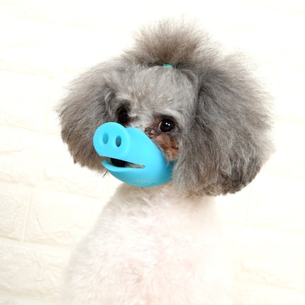 Pet Dog Piggy Mouth Dog Mask Bark Stopper, Size: Large(Blue)-garmade.com