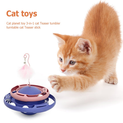 Tumbler Turntable Pet Cat Planet Toy(Purple Blue)-garmade.com