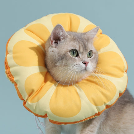 Cat Elizabeth Collar Kitten Anti-licking Collar Head Cover, Size: S(Orange)-garmade.com