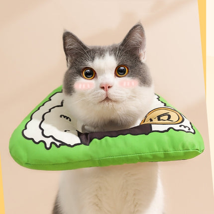Cat Elizabeth Collar Kitten Anti-licking Collar Head Cover, Size: S(Rice Ball)-garmade.com