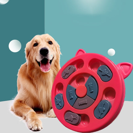Cat And Dog Feeding Plate Slow Food Bowl Pet Interactive Feeder(Red)-garmade.com