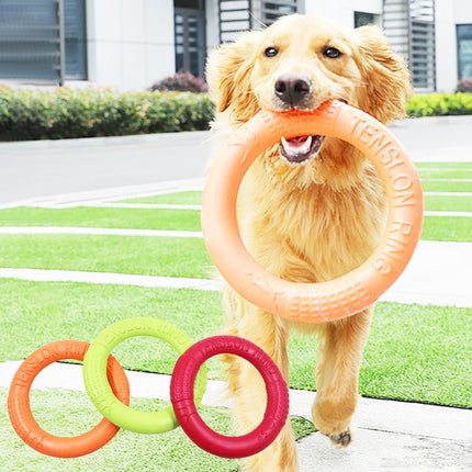 Dog Toys Pets Tension Ring Tooth Cleaning Toys, Specification: Orange Small-garmade.com