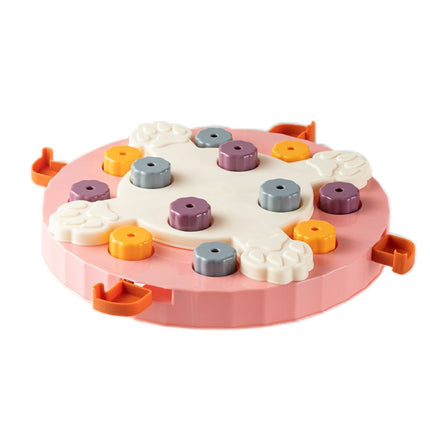 Pet Puzzle Slow Feeder Cat And Dog Food Tray Toy(Pink Claw Seal)-garmade.com