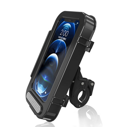 Bicycle Waterproof Bag Motorcycle Transparent Flip Phone Holder(Black)-garmade.com
