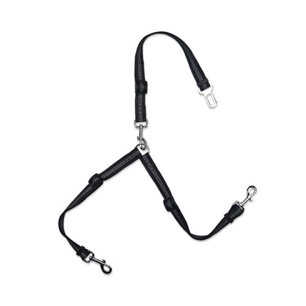 Pet Dual-purpose Car Reflective Seat Belt Dog Leash(Black)-garmade.com