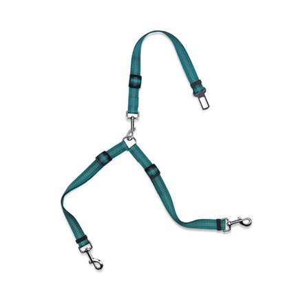 Pet Dual-purpose Car Reflective Seat Belt Dog Leash(Water Green)-garmade.com