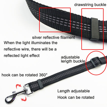 Pet Dual-purpose Car Reflective Seat Belt Dog Leash(Black)-garmade.com