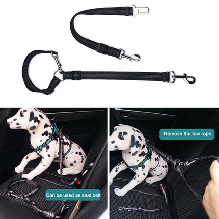 Pet Dual-purpose Car Reflective Seat Belt Dog Leash(Orange)-garmade.com