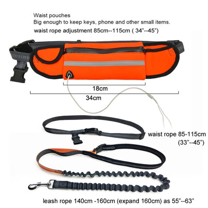 Pet Run Traction Rope Portable Waist Bag(Black)-garmade.com