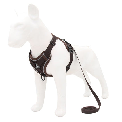 HT-864 Pet Traction Rope Reflective Breathable Dog Chest Strap Vest, Size: S(Coffee)-garmade.com