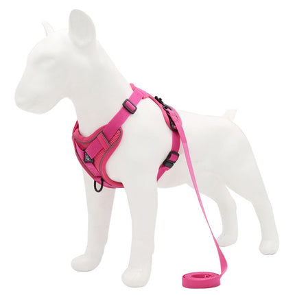 HT-864 Pet Traction Rope Reflective Breathable Dog Chest Strap Vest, Size: S(Rose red)-garmade.com