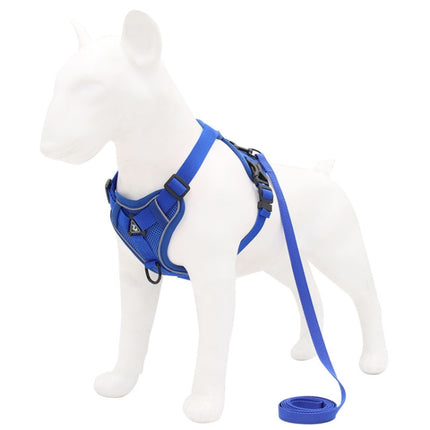 HT-864 Pet Traction Rope Reflective Breathable Dog Chest Strap Vest, Size: M(Blue)-garmade.com