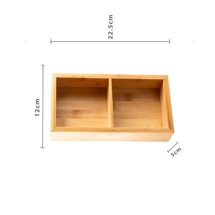 Bamboo Dried Food Box Compartment Candy Box Snack Storage Box, Specification: 2 Grids-garmade.com