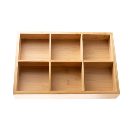 Bamboo Dried Food Box Compartment Candy Box Snack Storage Box, Specification: 6 Grids-garmade.com