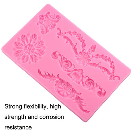 CF394 Cake Border Floral Fondant Silicone Mold-garmade.com