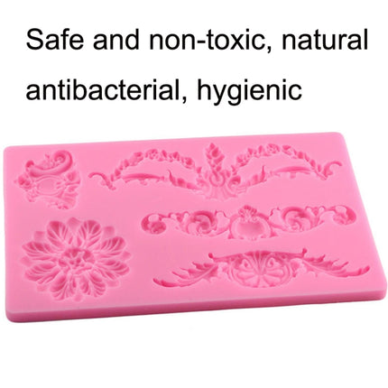 CF394 Cake Border Floral Fondant Silicone Mold-garmade.com