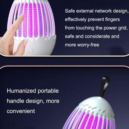 L01 Portable Electric Shock Mosquito Killer Lamp Home Outdoor Photocatalyst Fly Killer(Gray)-garmade.com