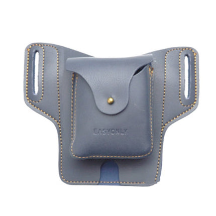 EASYONLY Portable Outdoor Sports Multifunctional PU Leather Phone Waist Bag(Blue Without Buckle)-garmade.com