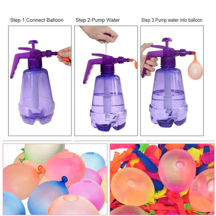 Children Water Balloon Pressure Spray Kettle Outdoor Water Fight Game(1.5L Bottle+500 Balloons)-garmade.com