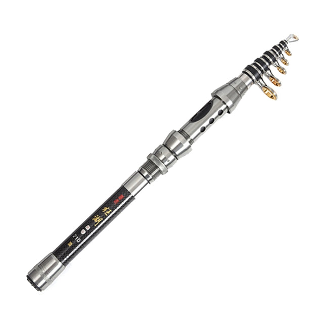 LEO 27593 Carbon Mini Fishing Rod Shrink Handle Throwing Poles, Length: 2.4m-garmade.com