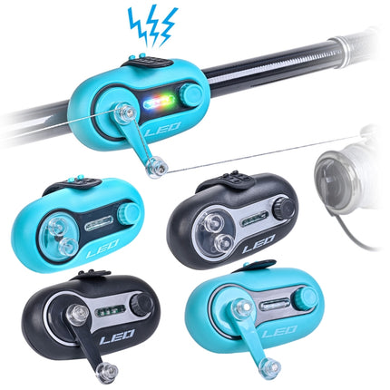 LEO 28152 Sea Rod Sound and Light Alarm Fishing Rod Prompt Alarm, Style: Turntable Blue-garmade.com