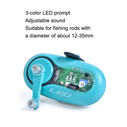 LEO 28152 Sea Rod Sound and Light Alarm Fishing Rod Prompt Alarm, Style: Turntable Blue-garmade.com