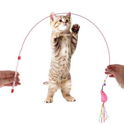 Wire Funny Cat Stick With Bell Cat Toy, Style: Caterpillar-garmade.com