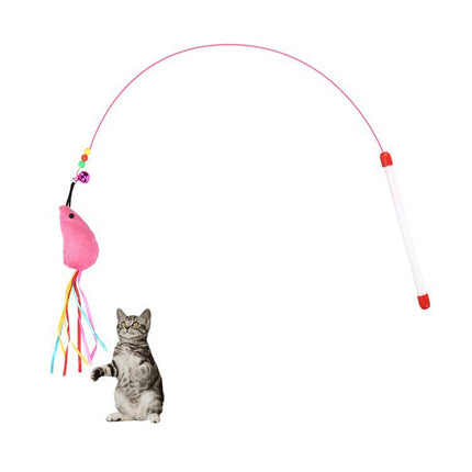 Wire Funny Cat Stick With Bell Cat Toy, Style: Mouse-garmade.com