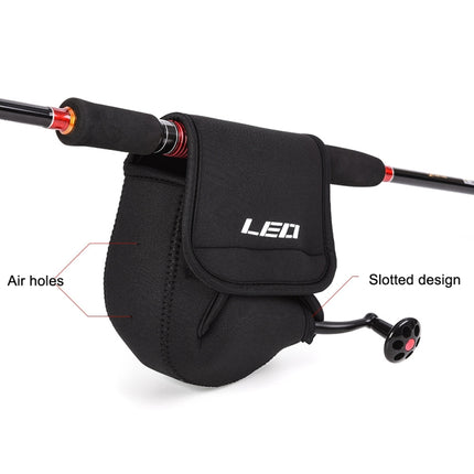 LEO 27918 Slotted Spinning Fishing Wheel Bag Fishing Carrier Protection Soft Cover, Size: Small-garmade.com