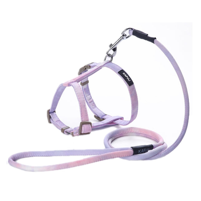 KAFULI Pet Adjustable I-Shape Harness Leash, Size: S(Gradient Purple)-garmade.com