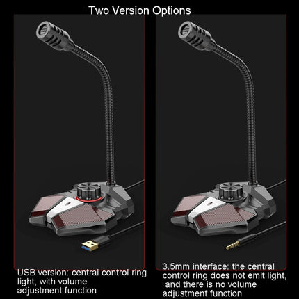 USB JK Omni-directional Pick-up Microphone Built-in Sound Card Flexible Gaming Mic-garmade.com