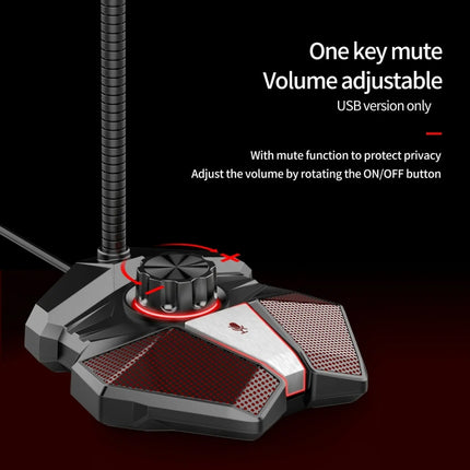 USB JK Omni-directional Pick-up Microphone Built-in Sound Card Flexible Gaming Mic-garmade.com