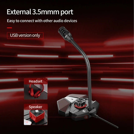 USB JK Omni-directional Pick-up Microphone Built-in Sound Card Flexible Gaming Mic-garmade.com