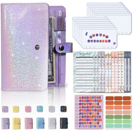 A6 Gypsophila Loose-leaf Bookkeeping Notebook Cash Budget Hand Book(Purple)-garmade.com