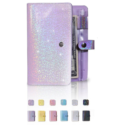 A6 Gypsophila Loose-leaf Bookkeeping Notebook Cash Budget Hand Book(Purple)-garmade.com