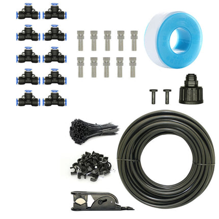 Low Pressure Spray DIY Kit Outdoor Cooling Atomization System, Specification: 10m 10 Heads(Black)-garmade.com