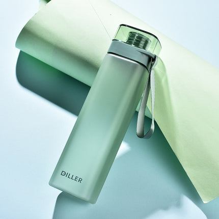 Diller D8646 Square Shape Fitness Leakproof Water Bottle, Capacity: 400ml(Green)-garmade.com