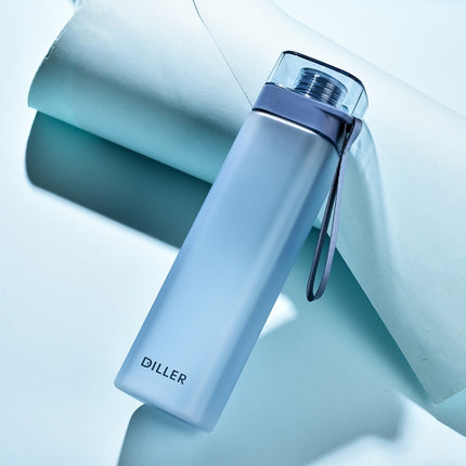 Diller D8646 Square Shape Fitness Leakproof Water Bottle, Capacity: 400ml(Blue)-garmade.com
