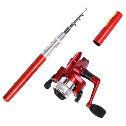 LEO Pen Type Fishing Rod & Spinning Wheel Fishing Reel Portable Pocket Fishing Gear(H8022B Black)-garmade.com