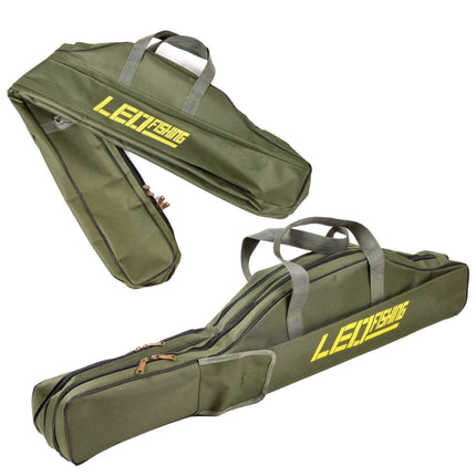 LEO 27746 Folding Fishing Rod Bag Long Fishing Gear Soft Bag, Length: 1.5m Army Green-garmade.com