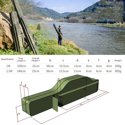 LEO 27746 Folding Fishing Rod Bag Long Fishing Gear Soft Bag, Length: 1.5m Army Green-garmade.com