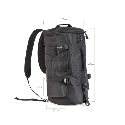 LEO 28085 Cylina Shape Fishing Gear Backpack Fishing Rod Outdoor Shoulder Bag(28085-B Black)-garmade.com
