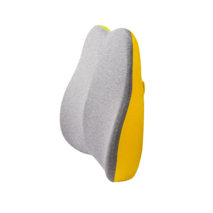 Memory Foam Lumbar Pillow Office Seat Lumbar Cushion(Lemon Yellow)-garmade.com