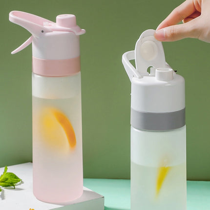 501-600ml Gradient Color Fog Surface Spray Water Cup Outdoor Sports Bottle(White)-garmade.com
